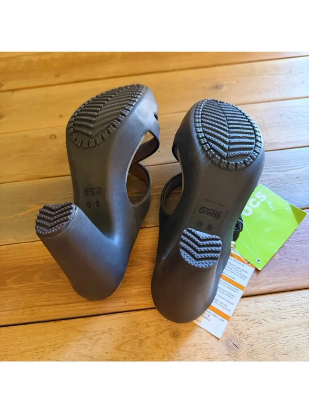 Crocs Cyprus IV Heel Sandals Women's Size 9 Espresso/Mushroom NWT - Picture 7 of 9